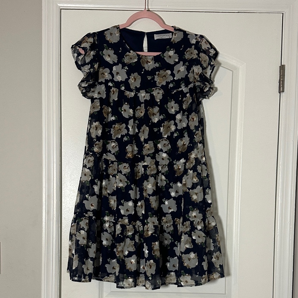 Floral Ruffle Sleeve Dress